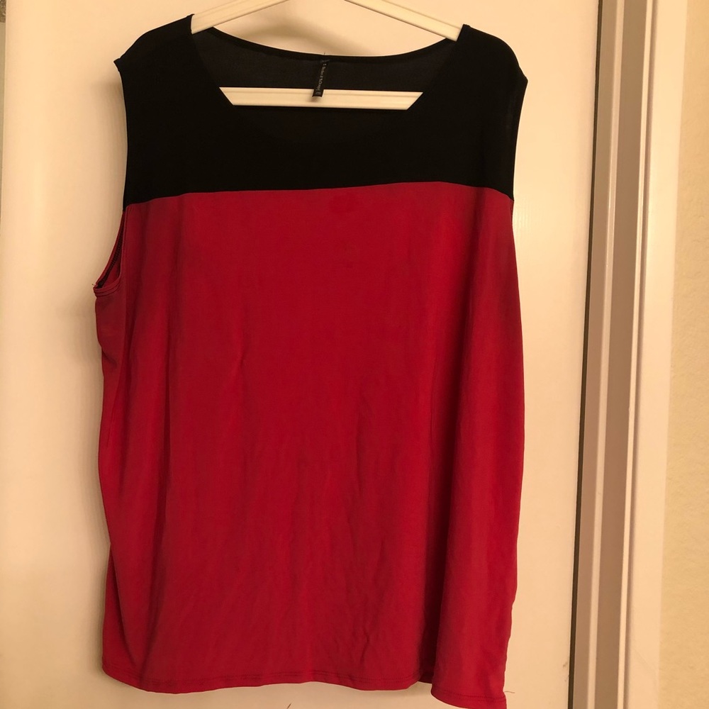 Bleaker & McDougal shimmering sleeveless top.